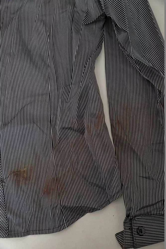 Купить Рубашка классическая в полоску  -уценка, цвет бело-черный, 230R66-1-U-81 оптом - Фото №6