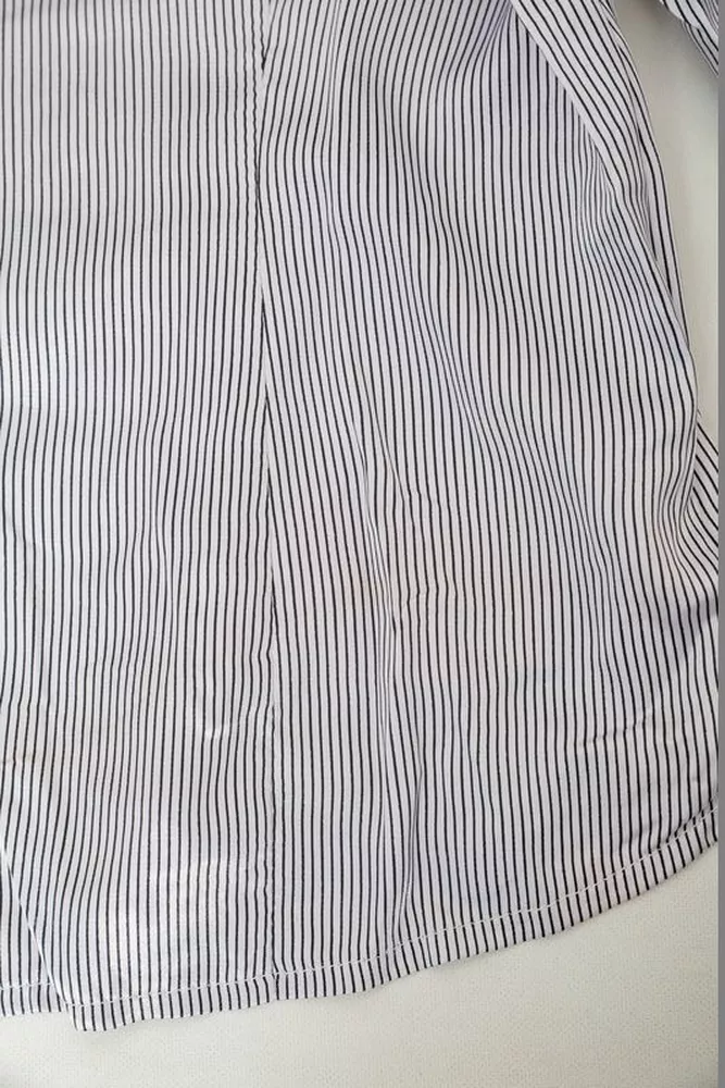 Купити Сорочка класична в смужку  -уцінка, колір біло-чорний, 230R66-1-U-84 оптом - Фото №6