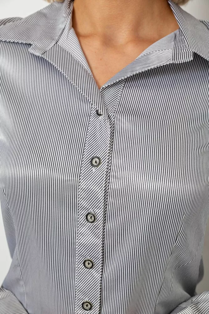 Купити Сорочка класична в смужку  -уцінка, колір біло-чорний, 230R66-1-U-85 - Фото №5