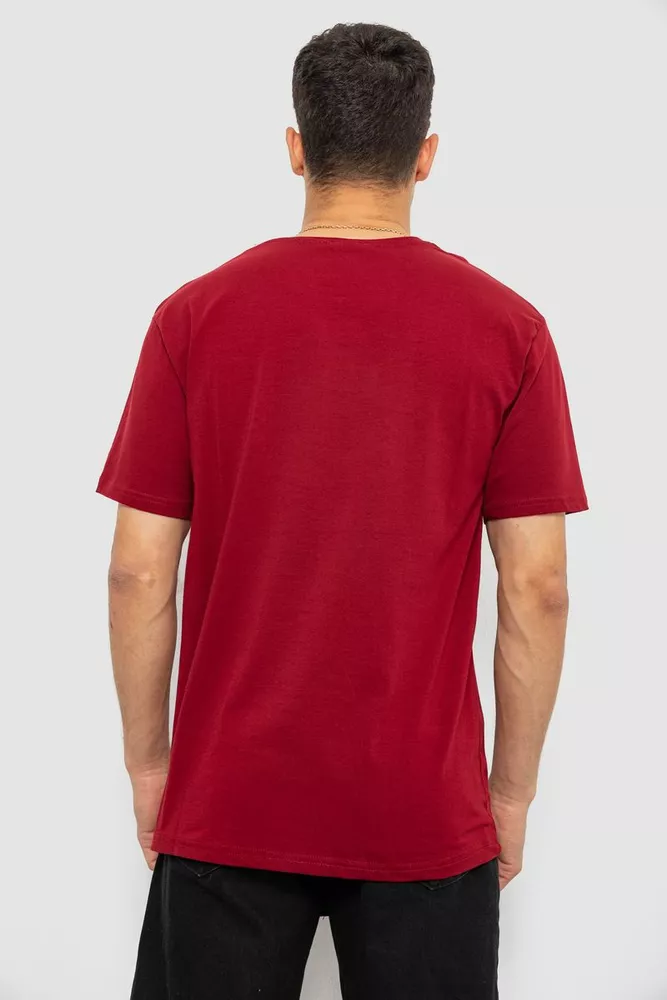 Купить Футболка мужская с принтом, цвет бордовый, 244R1020 - Фото №4