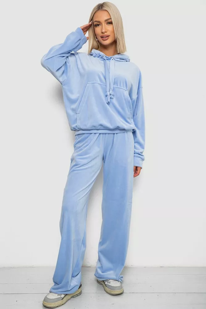 Купити Спортивний костюм жіночий велюровий  -уцінка, колір блакитний, 241R2001-20-U-3 - Фото №1