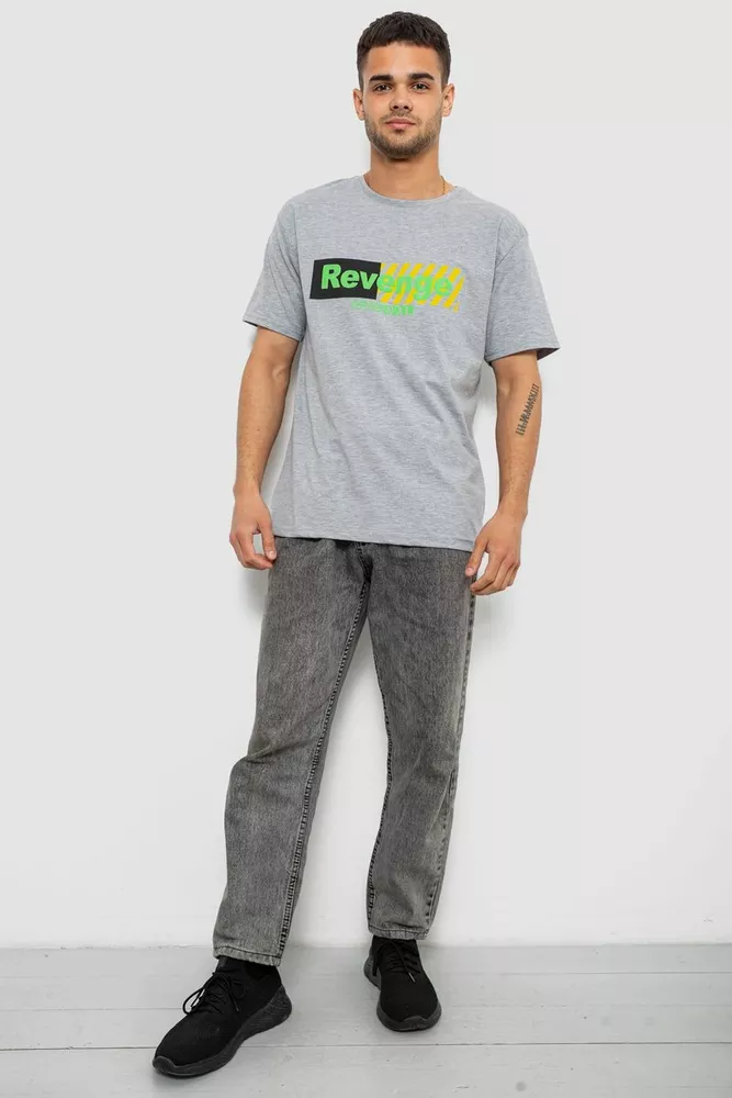 Купить Футболка мужская с принтом, цвет серый, 244R1020 - Фото №2