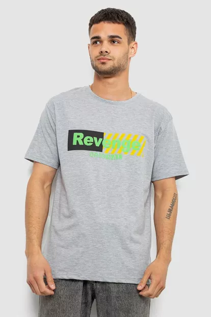 Футболка чоловіча з принтом, колір сірий, 244R1020