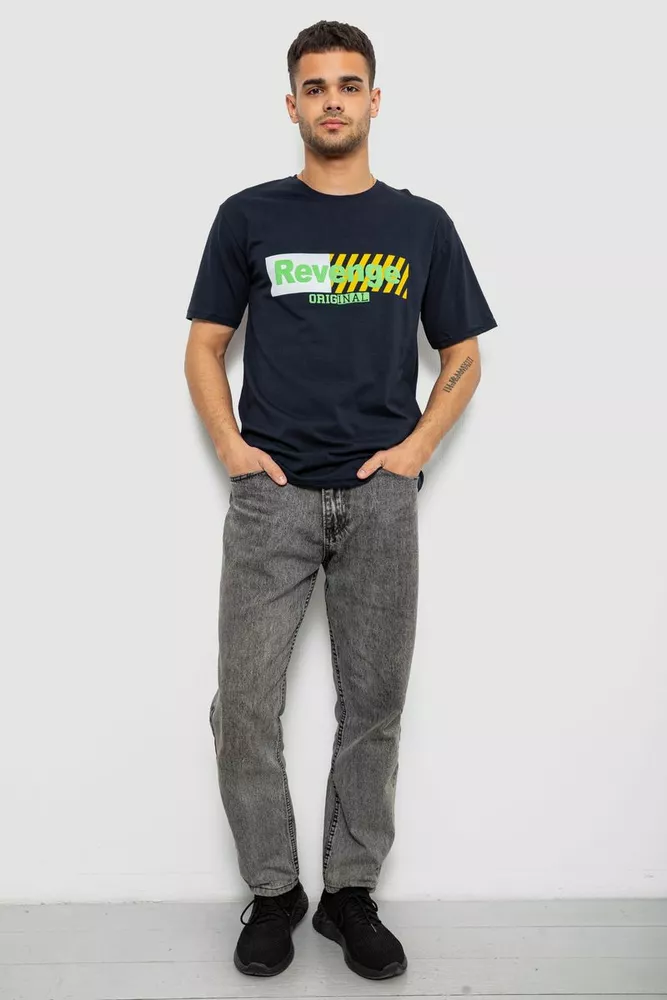 Купить Футболка мужская с принтом, цвет синий, 244R1020 - Фото №2