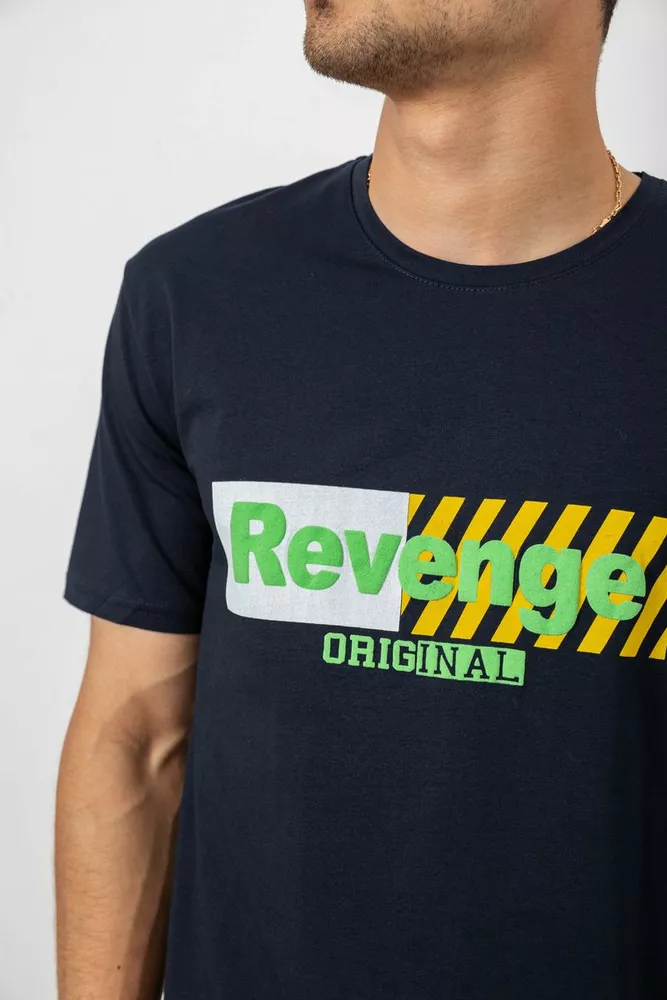 Купить Футболка мужская с принтом, цвет синий, 244R1020 - Фото №5