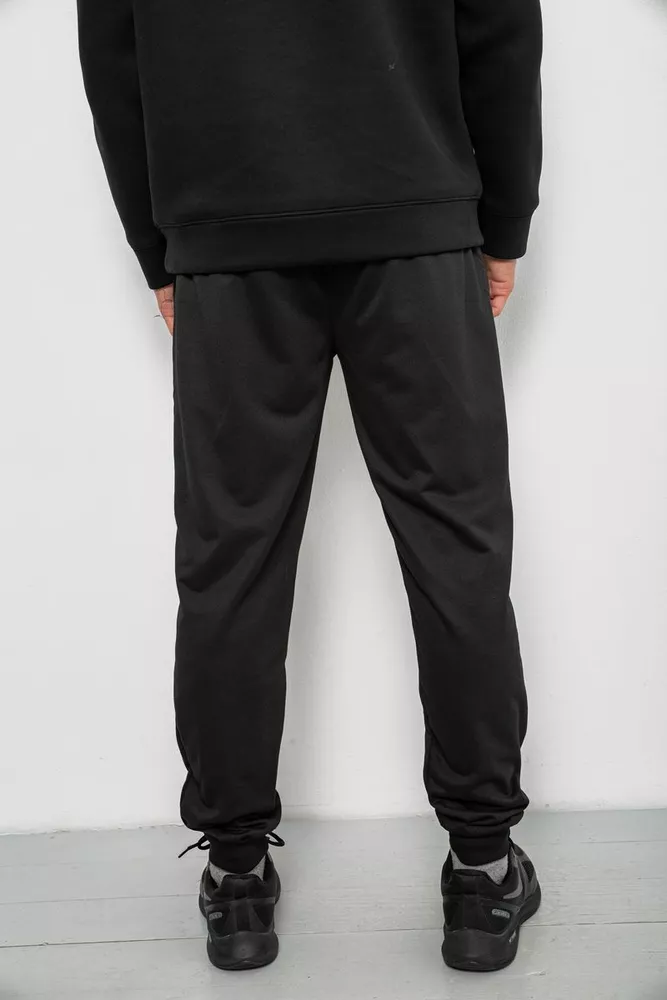 Купить Спортивные штаны мужские однотонные, цвет черный, 244R41736 - Фото №4