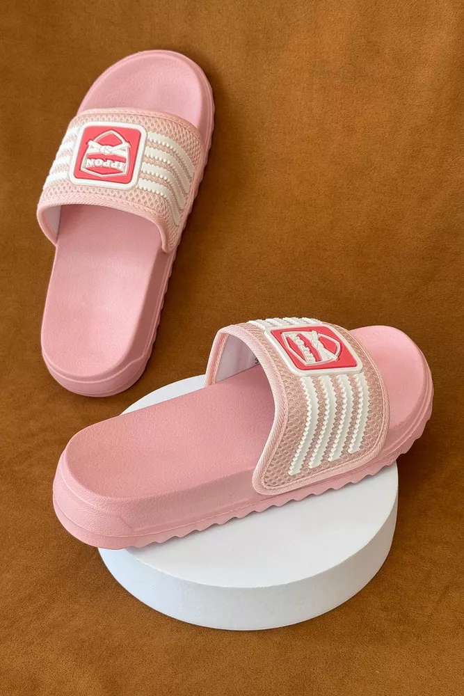 Купить Шлепанцы женские с аппликацией, цвет розовый, 243R5030-4 - Фото №2