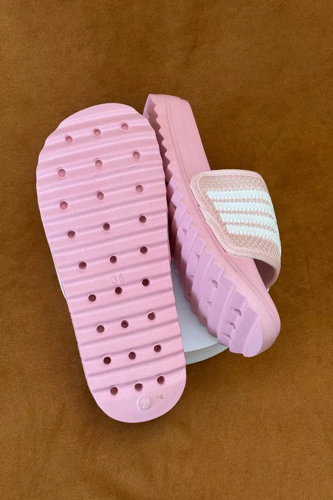 Купить Шлепанцы женские с аппликацией, цвет розовый, 243R5030-4 - Фото №4