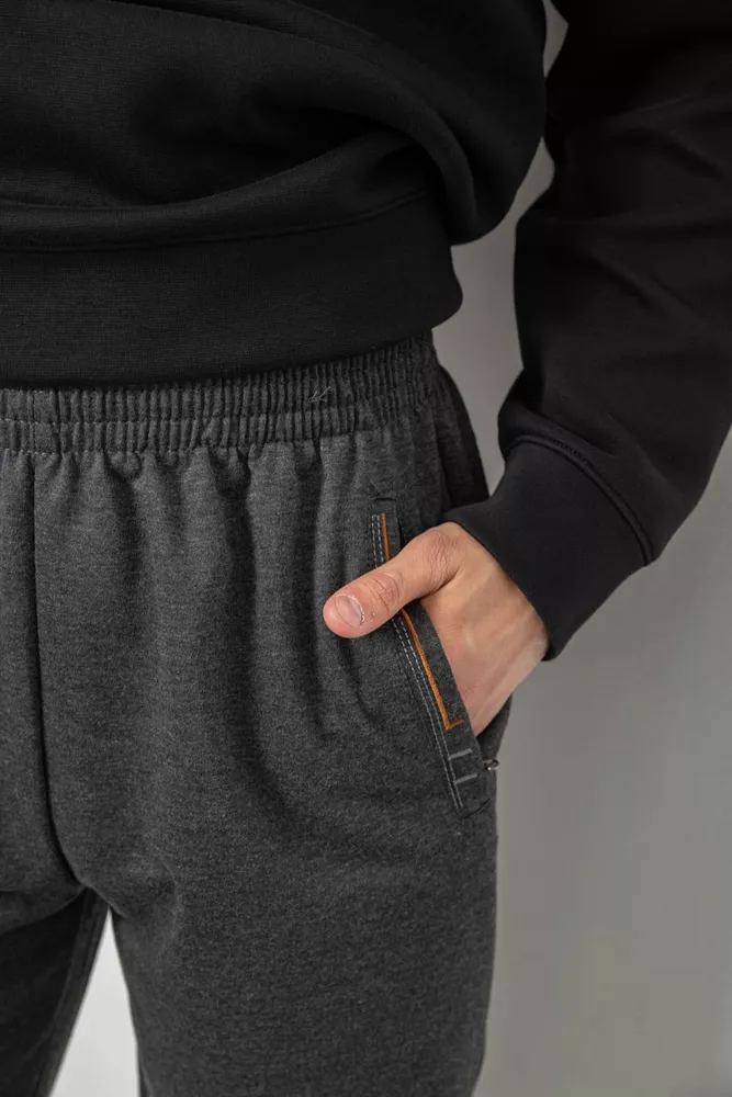 Купить Спортивные штаны мужские однотонные, цвет серый, 244R41736 - Фото №5