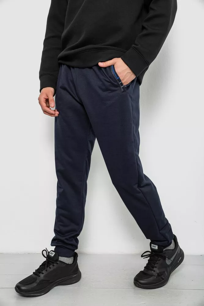 Купить Спортивные штаны мужские однотонные, цвет синий, 244R41736 - Фото №3
