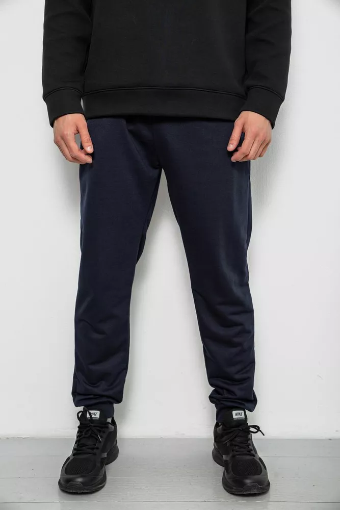 Купить Спортивные штаны мужские однотонные, цвет синий, 244R41736 - Фото №1