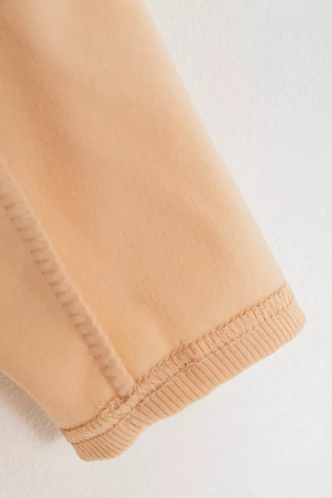 Купити Лосини однотонні у рубчик утеплені на флісі  -уцінка, колір персиковий, 238R605-1-U-1 - Фото №6