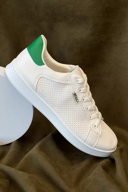 Кеди чоловічі, колір біло-зелений, 248RR221