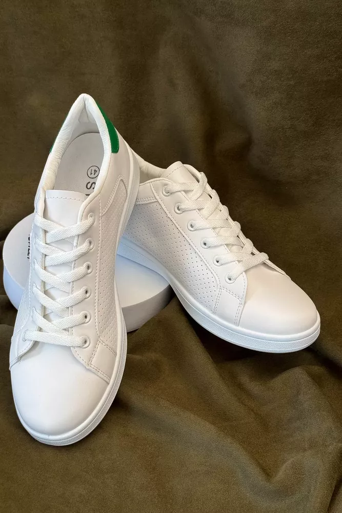 Купити Кеди чоловічі, колір біло-зелений, 248RR221 - Фото №2