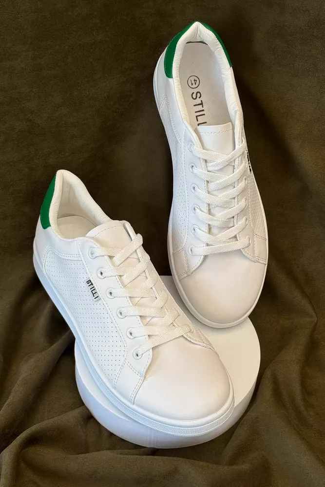 Купити Кеди чоловічі, колір біло-зелений, 248RR221 - Фото №3