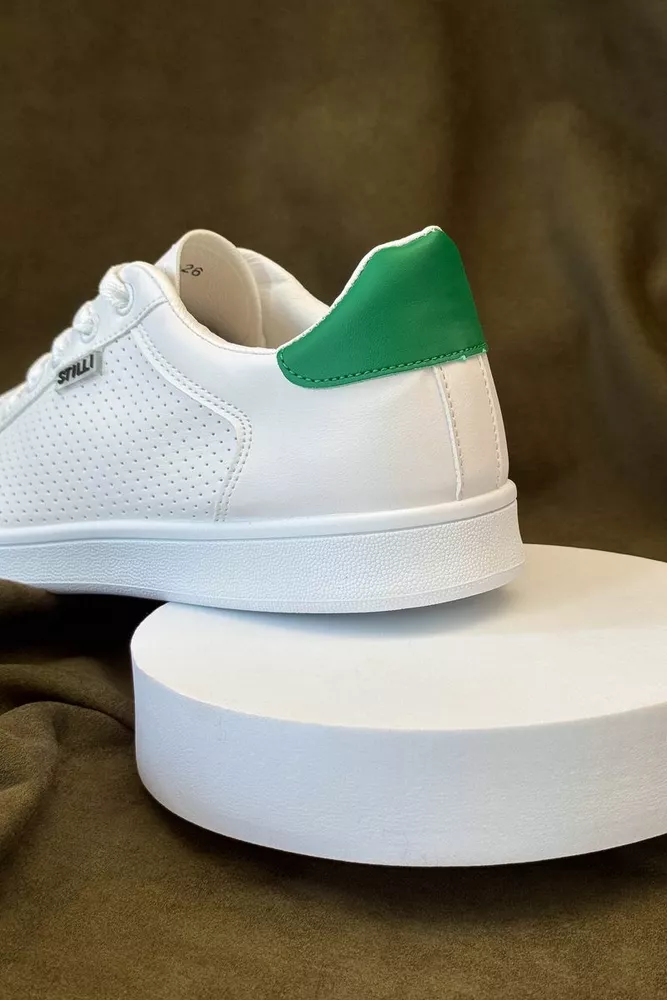 Купити Кеди чоловічі, колір біло-зелений, 248RR221 - Фото №4