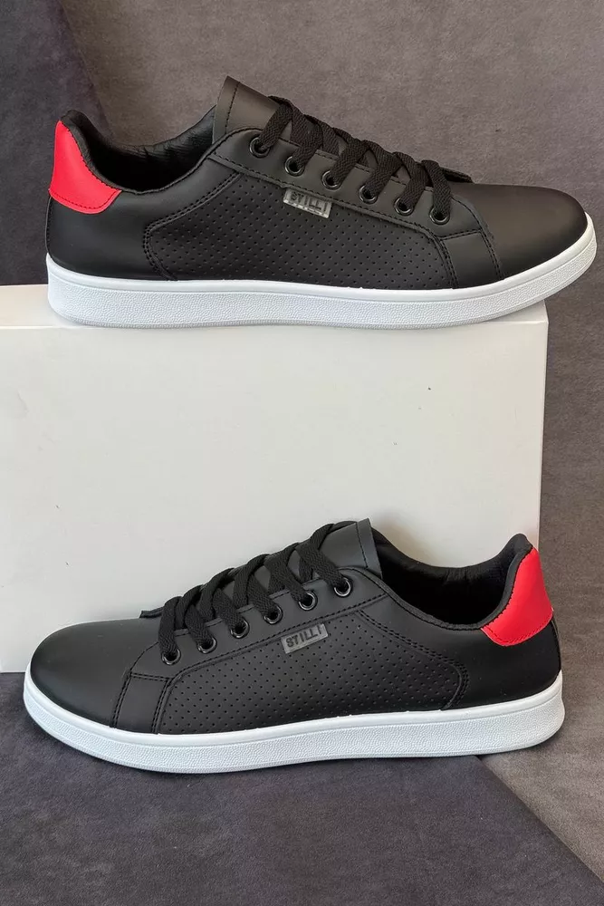 Купити Кеди чоловічі, колір чорно-червоний, 248RR221 - Фото №1