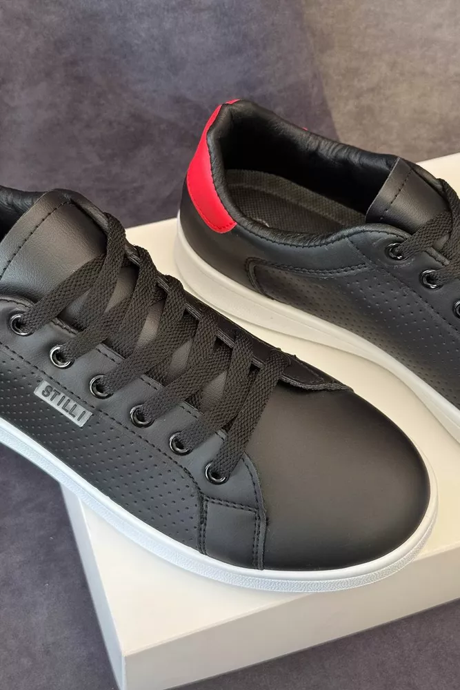 Купити Кеди чоловічі, колір чорно-червоний, 248RR221 - Фото №2