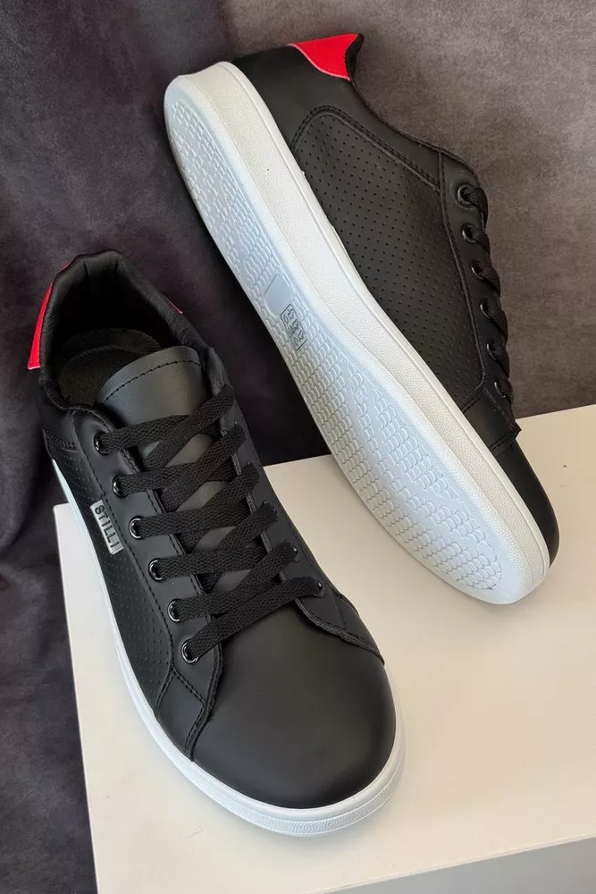 Купити Кеди чоловічі, колір чорно-червоний, 248RR221 - Фото №3