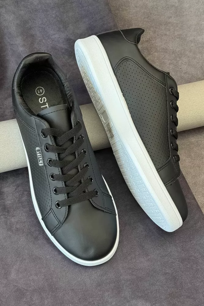 Купити Кеди чоловічі, колір чорно-білий, 248RR221 - Фото №3