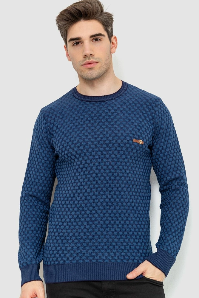 Купить Свитер мужской, цвет джинс, 214R6081 - Фото №1
