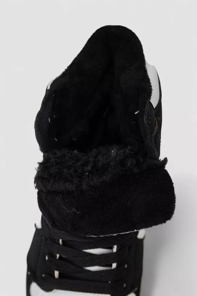 Купити Кросівки жіночі зимові на хутрі, колір біло-чорний, 248RHB470-5 - Фото №6