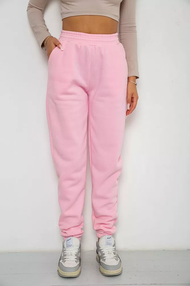 Купить Спортивные штаны женские на флисе  -уценка, цвет светло-розовый, 238R57828-U-7 - Фото №1