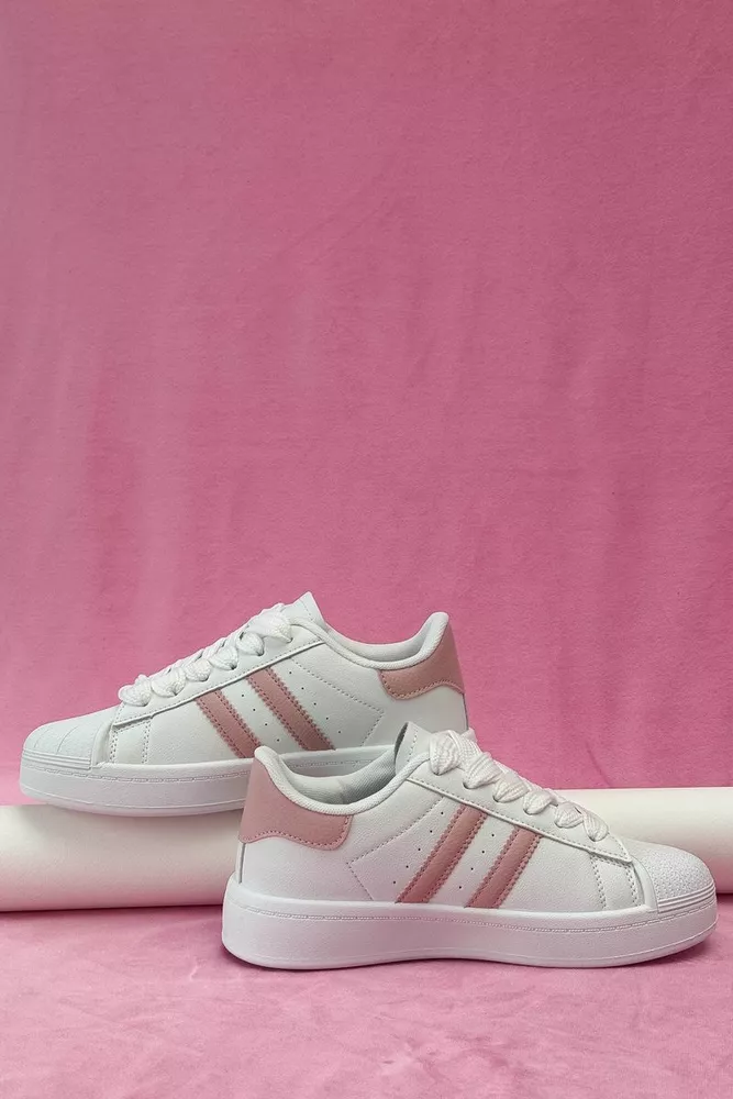 Купить Кроссовки женские демисезонные, цвет бело-розовый, 248RBK10 - Фото №3