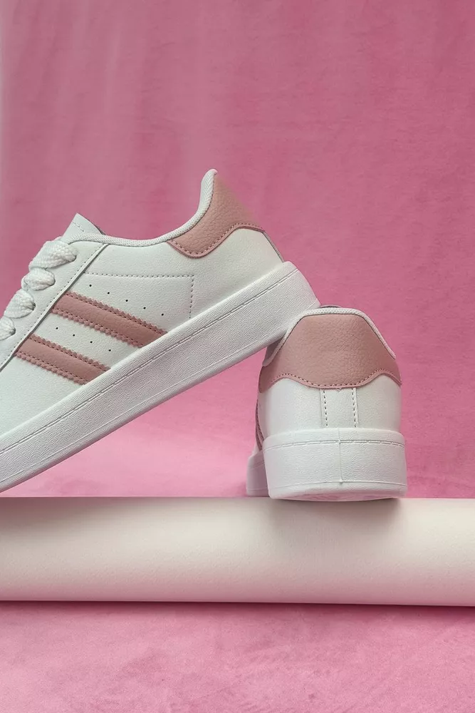 Купить Кроссовки женские демисезонные, цвет бело-розовый, 248RBK10 - Фото №4