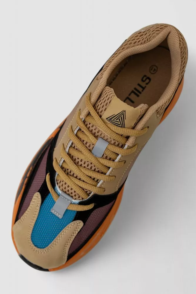 Купить Кроссовки мужские  -уценка, цвет бежево-оранжевый, 248RCX602-U - Фото №2