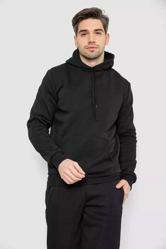 Купити Спорт костюм чоловічий на флісі, колір чорний, 129R7630-20 - Фото №2