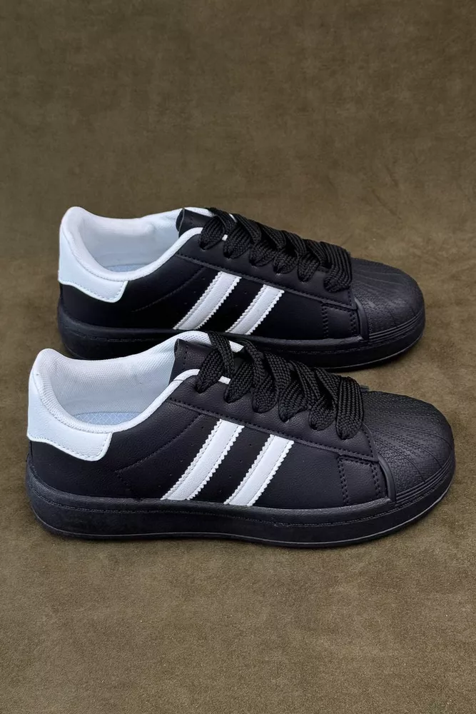 Купить Кроссовки женские демисезонные, цвет черно-белый, 248RBK10 - Фото №1