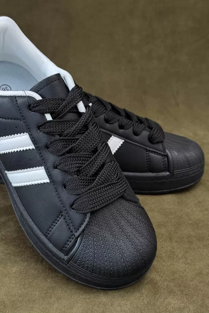 Купить Кроссовки женские демисезонные, цвет черно-белый, 248RBK10 - Фото №2