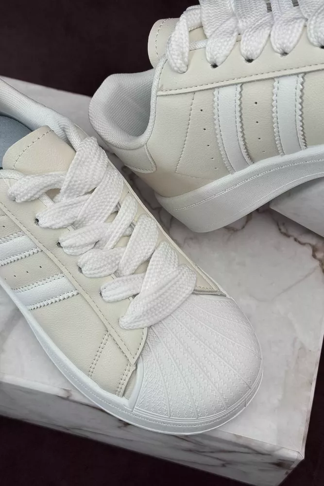 Купить Кроссовки женские демисезонные, цвет бежево-белый, 248RBK10 - Фото №3