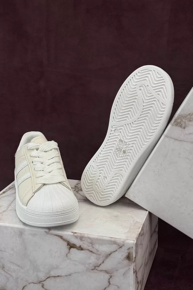 Купить Кроссовки женские демисезонные, цвет бежево-белый, 248RBK10 - Фото №6