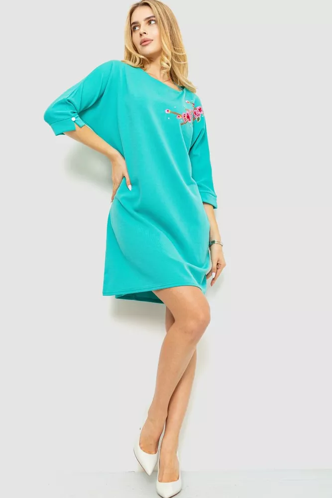 Купить Платье нарядное  -уценка, цвет бирюзовый, 186R45-U-1 - Фото №3