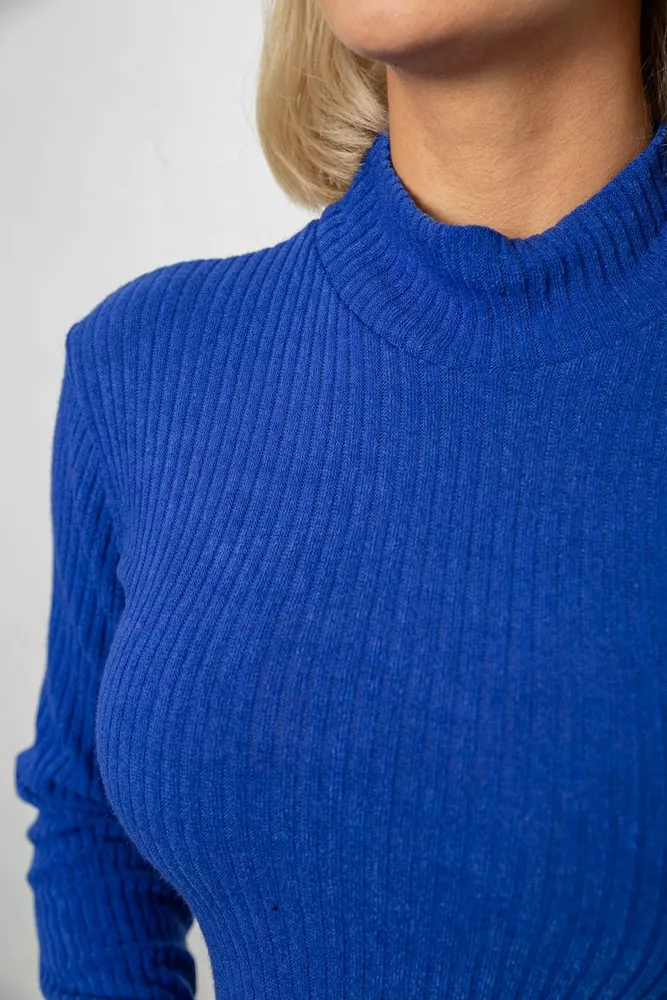 Купить Платье однотонное в рубчик, цвет синий, 257R701 - Фото №5