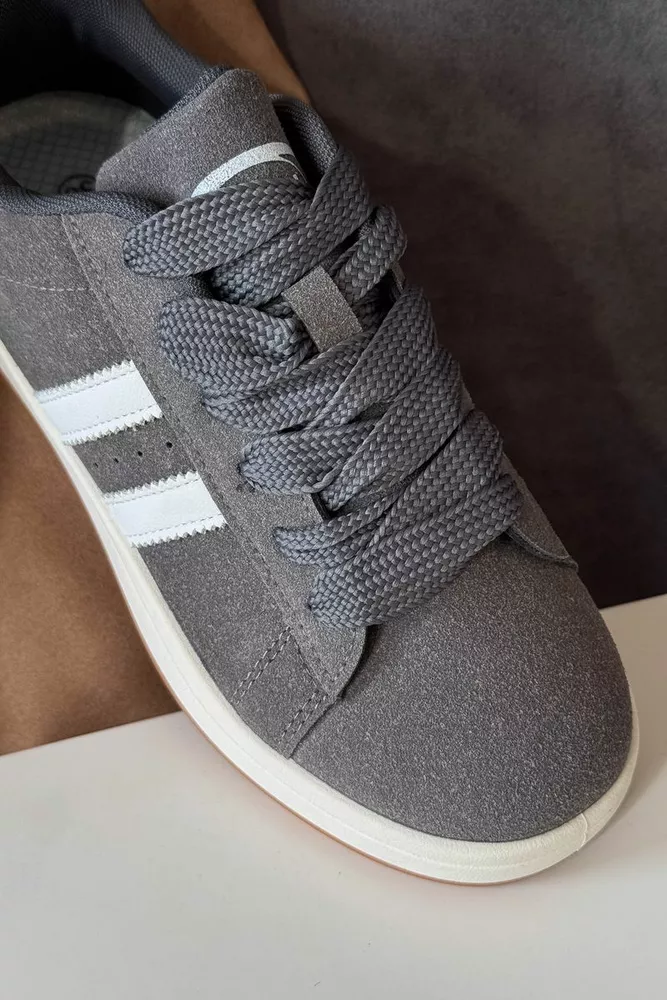 Купить Кеды женские замша, цвет темно-серый, 248RJH200 оптом - Фото №2