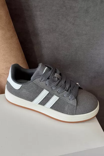 Кеды женские замша, цвет темно-серый, 248RJH200