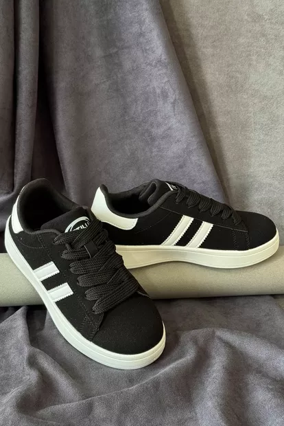 Кеды женские замша, цвет черно-белый, 248RJH200