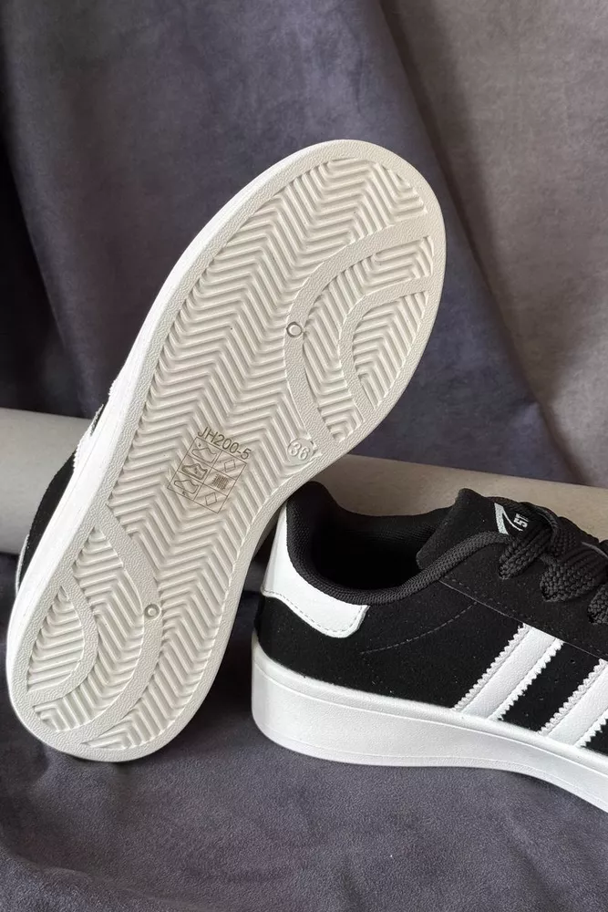 Купити Кеди жіночі замша, колір чорно-білий, 248RJH200 оптом - Фото №5