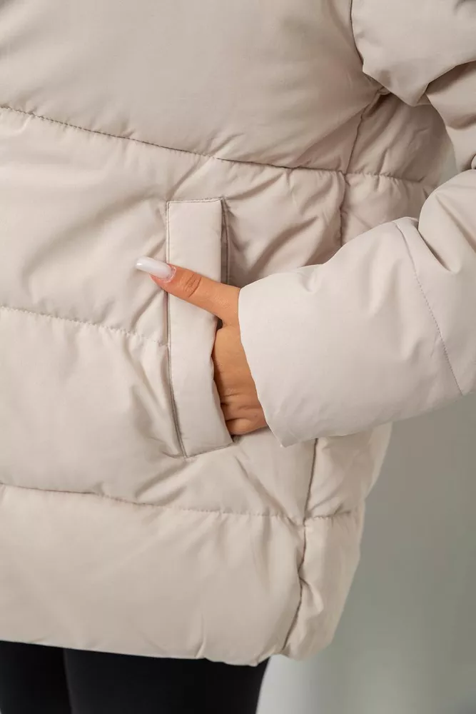 Купити Куртка жіноча демісезонна  -уцінка, колір світло-бежевий, 207R004-U-3 - Фото №6