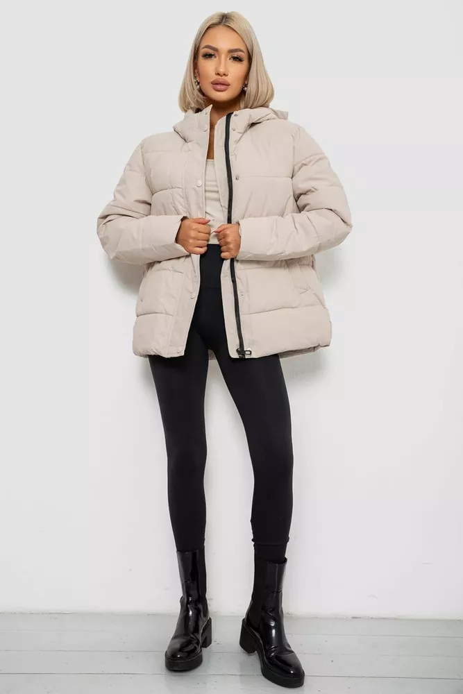 Купити Куртка жіноча демісезонна  -уцінка, колір світло-бежевий, 207R004-U-4 - Фото №2