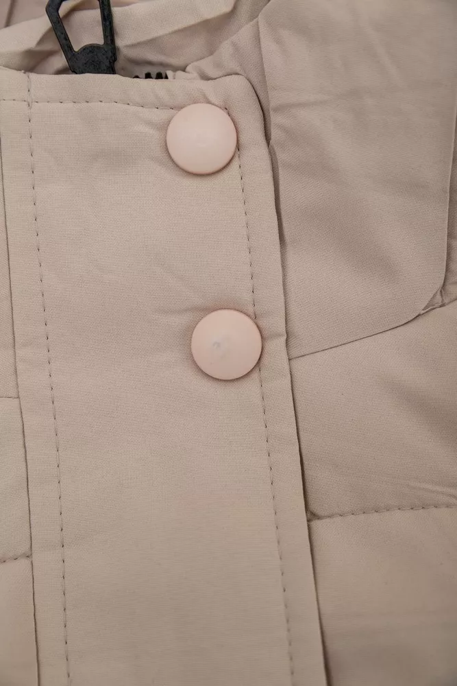 Купити Куртка жіноча демісезонна  -уцінка, колір світло-бежевий, 207R004-U-4 - Фото №8