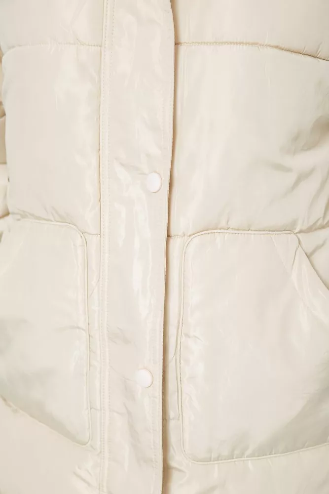 Купить Куртка женская демисезонная с поясом  -уценка, цвет светло-бежевый, 207R005-U-3 оптом - Фото №7