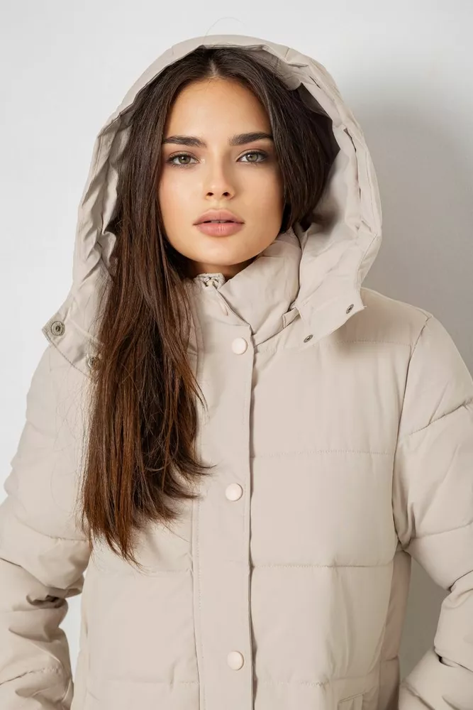 Купити Куртка жіноча демісезонна  -уцінка, колір світло-бежевий, 207R006-U - Фото №5