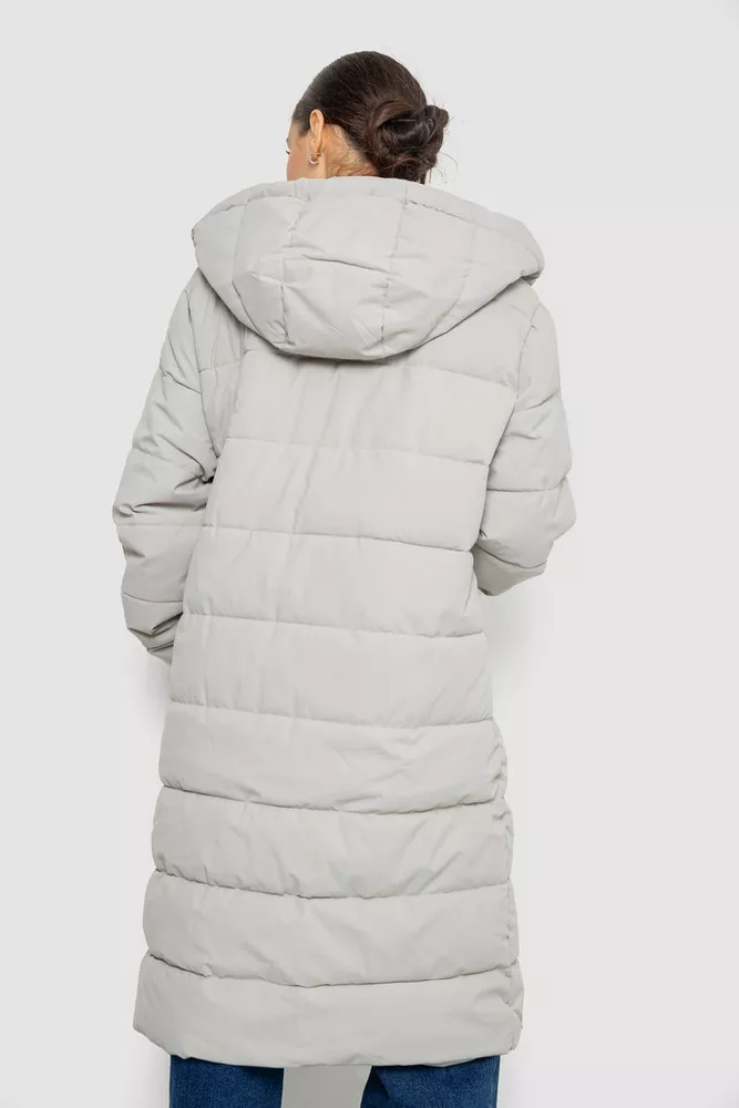 Купити Куртка жіноча подовжена батал  -уцінка, колір світло-оливковий, 207R006-1-U - Фото №4