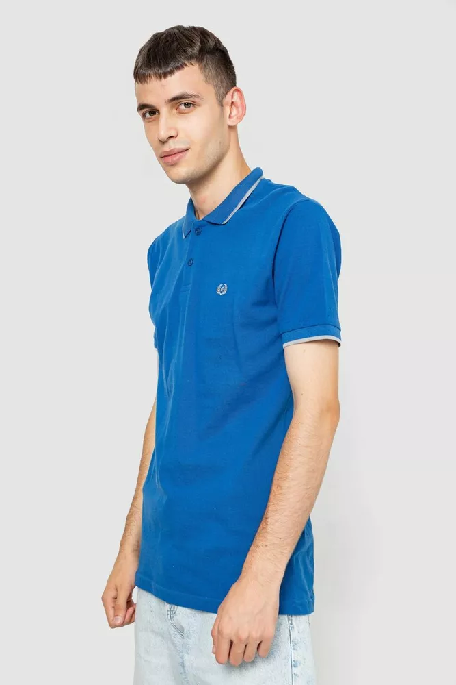 Купити Поло чоловіче котонове  -уцінка, колір електрик, 247R301-U-1 - Фото №3