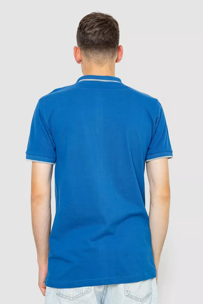 Купити Поло чоловіче котонове  -уцінка, колір електрик, 247R301-U-1 - Фото №4