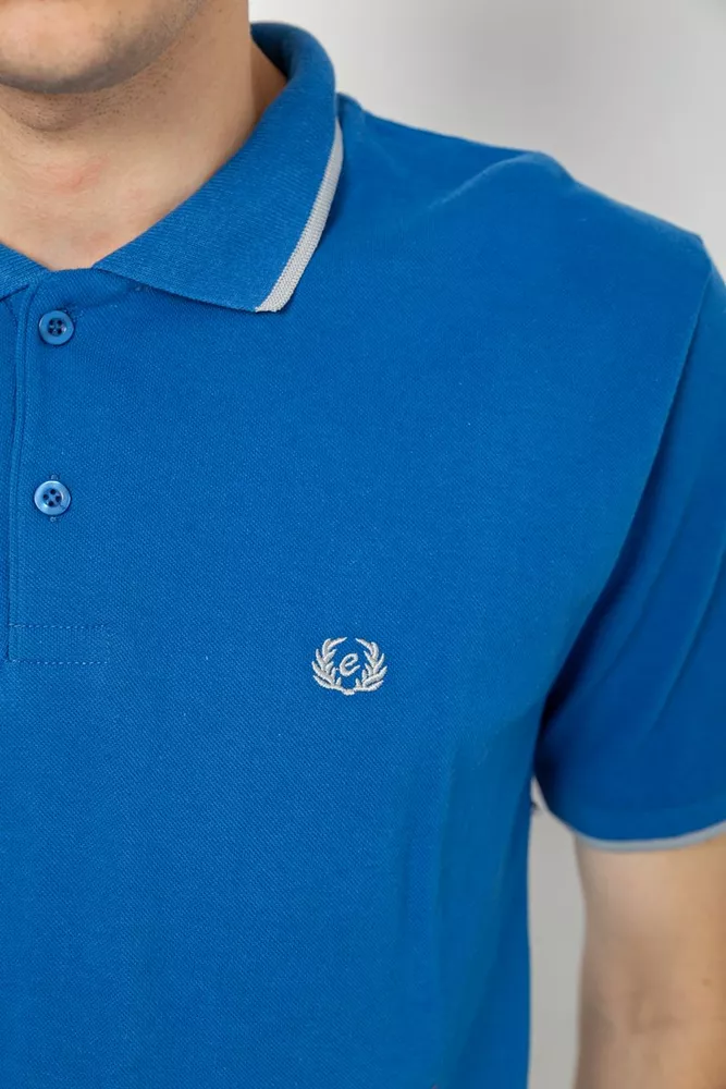 Купити Поло чоловіче котонове  -уцінка, колір електрик, 247R301-U-1 - Фото №5